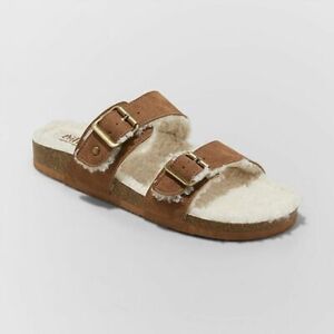 Mad Love Kali Multi Strap Sherpa Footbed Sandals